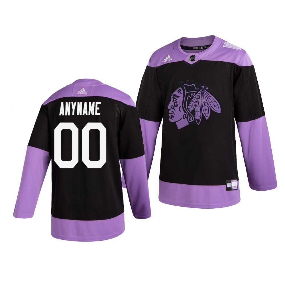 Blackhawks Customized Black Purple Hockey Fights Cancer Adidas Jersey,We sell and wholesale Blackhawks Customized Black Purple Hockey Fights Cancer Adidas Jersey on line form chian!